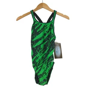 Costume da bagno Dolfin Competizione donna 30 verde nero pezzo unico XtraSleek Eco Team - Foto 1 di 9