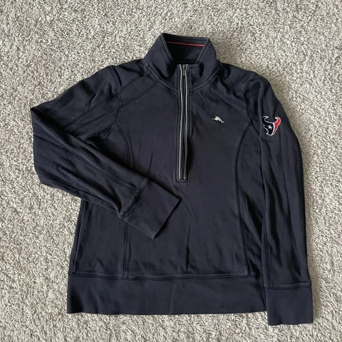 Houston Texans 1/2 Zip Pullover Womens Small Tommy Bahama Mock Neck Sweater Cover