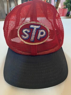 Vintage Hat Red And Dark Blue All Over Mesh STP Trucker Cap Break In The Snap Ba - Image 1 of 4