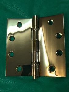 EMTEK Polished Brass Hinges -4" x 2.5" Plain Bearing-Square Corners NEW - Picture 1 of 3