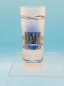 Las Vegas 4in Shot Glass With See Through Logo. Very Nice - Picture 1 of 3
