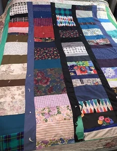 Very Vintage 58”x72” Handmade Quilt Repair/Repurpose Multicolor (Q224) - Picture 1 of 13