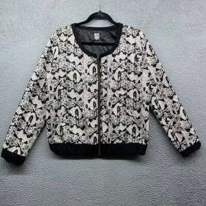 Giacca donna CO beige pelle di serpente manica lunga zip intera scollo a scoop taglia L - Foto 1 di 12