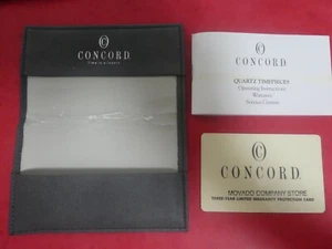 Concord Watch Blank Warranty Guarantee Certificate Card & Booklet Leather Pouch - Picture 1 of 6