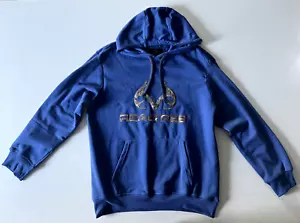 Realtree Men’s Fleece Blue Camo Logo Hoodie XL - Picture 1 of 6