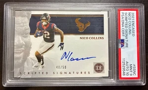 PSA 9 2021 Encased Scripted Signatures Nico Collins RC /50 POP 2!! 24hr Auction - Picture 1 of 2