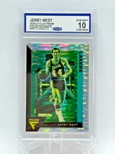 2020-21 Flux Prizm Silver Pulsar Lakers Card #193 Jerry West CCG 10 - Picture 1 of 3