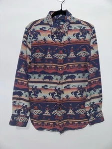 Polo Ralph Lauren Southwestern Indian Aztec Western Cowboy Bison Rodeo Shirt M - Picture 1 of 12