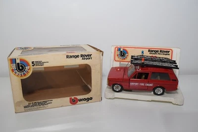 B83 1:24 BBURAGO BURAGO 0125 125 RANGE ROVER FIRE ENGINE AIRPORT EXC. COND - Immagine 1 di 4