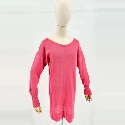 Vintage Y2K Marc by Marc Jacobs Hot Pink Red Cotton Long Sleeve Sweater Dress - Image 1 of 4