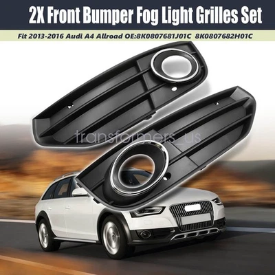 2Pcs LH & RH Front Bumper Fog Light Grilles Set FOR 2010-2016 Audi A4 Allroad B8 - Image 1 of 4