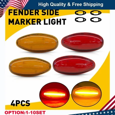 Luz de señalización lateral LED para 99-14 GMC Sierra 2500/3500HD doble plataforma 15793901 4-40X Foto 1 de 4