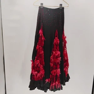 90s Y2K Black Whimsical Gothic Fairy Core Bohemian Maxi Skirt - Picture 1 of 16
