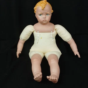 Deutsches Porzellan weicher Körper 22 Zoll Biskuit Junge Puppe Figur mit Gesicht Deutschland - Bild 1 von 24