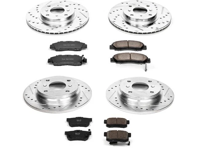 Kit de pastillas de freno y rotor delanteras y traseras para 93-96 Honda Prelude VTEC KB66K4 Foto 1 de 1