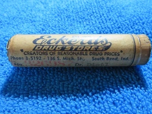 Seltenes Eckerds Drogeriefläschchen mit Etikett South Bend, Zoll - Bild 1 von 7