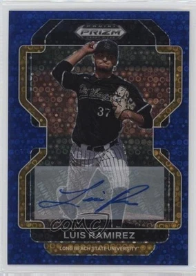 2022 Panini Prizm Draft Picks Blue Donut Circle /25 Luis Ramirez #PDP199 Auto - Image 1 of 2