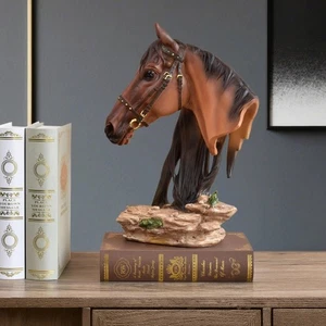 Artistic Faux Resin Horse Head Sculpture, Lifelike Equine Indoor Outdoor Deco... - Picture 1 of 8
