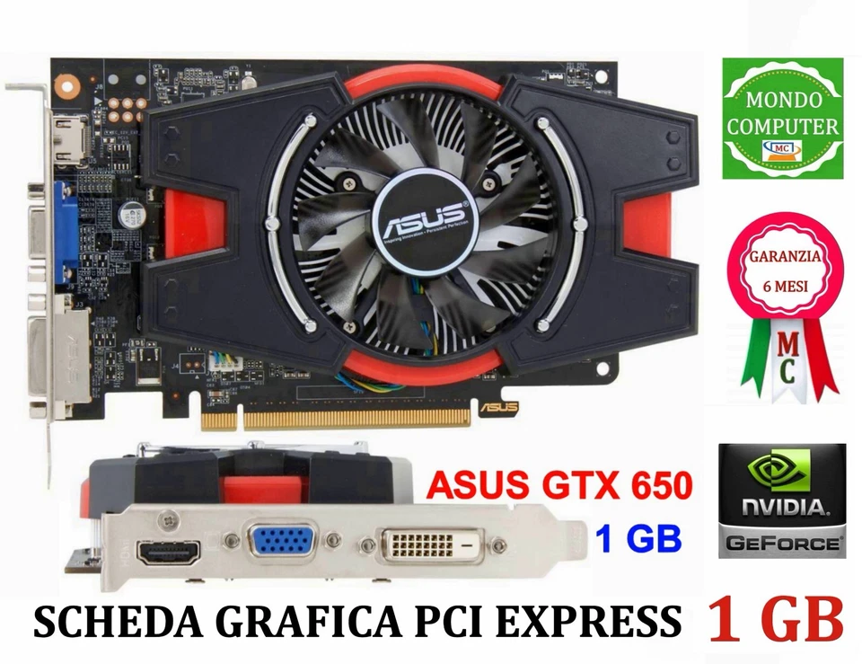 SCHEDA GRAFICA PCI EXPRESS 1 GB ASUS GTX 650 1G/DDR5 NVIDIA - Immagine 1 di 1