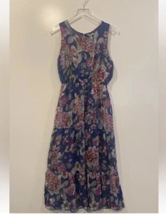 NWT LARA G by Lara Guidotti Garden Floral Airy Silk Blend Maxi Dress Size Medium - Picture 1 of 3