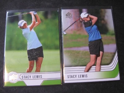 STACY LEWIS 2-CARD LOT 2021 Upper Deck SP Authentic #UD-3/#33 MINT - Image 1 of 2