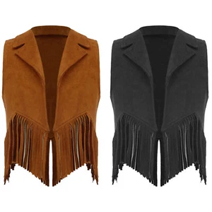 Girls Cowgirl Costume Fancy Dress Vest Mardi Gras Parade Fringe Cowboy Costume - Picture 1 of 30