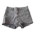 Hollister Womens Jean Shorts Juniors Size 9 High Rise Gray Denim Stretch Shorts