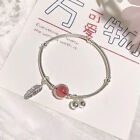 Creative Leaf Silver Color Crystal Beaded Bracelet Simple All-match Jewelry