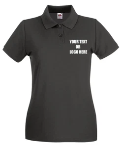 Individuell bedrucktes Damen Premium Poloshirt Fruit of the Loom Workwear Sport Gym - Bild 1 von 25