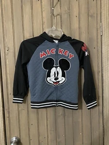Disney Mickey Mouse Full-Zip Hooded Varsity Bomber Jacket Boys size 7 - Picture 1 of 9