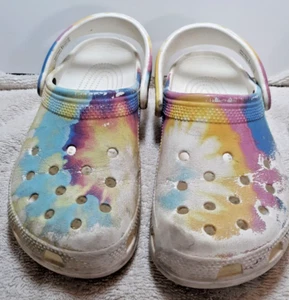 Crocs Classic Tie Dye Clogs Slip On Water Shoes Men's 5 Women's 7 Shoes  Pastel - Picture 1 of 4