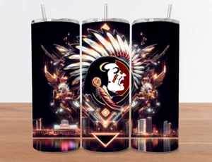 Vaso de acero inoxidable Florida State Seminoles - Pajita de metal 20 OZ City Nights - Imagen 1 de 1