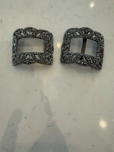 Art Deco Rhinestone Shoe Buckles - Picture 1 of 1