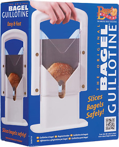 the Original Bagel Guillotine Universal Slicer, 9.25-Inch, White