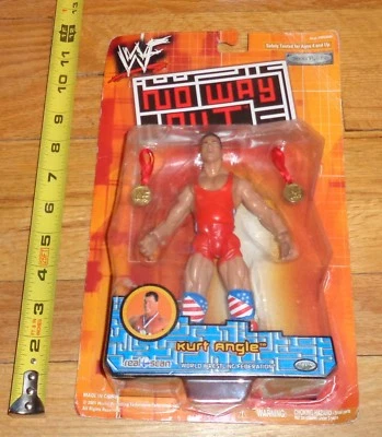 2001 WWF WWE Jakks Kurt Angle MIP Wrestling Figure No Way Out Raw GM TNA Impact  - Image 1 of 2