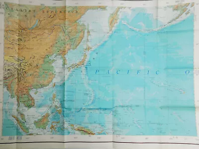 VTG Original 1964 US ARMY Corps Of Engineers Map Of Pacific Asia Scale 39” X 54” • 34.30$