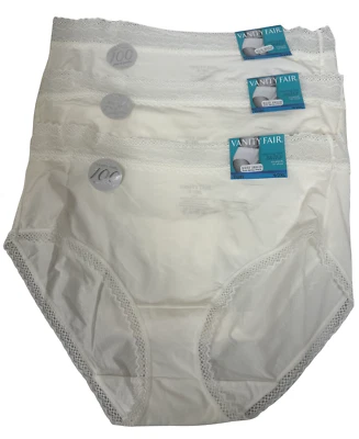 Calzoncillos de encaje favorecedores 3 Vanity Fair 13281 blanco coco talla 9 2XL NUEVOS CON ETIQUETAS Foto 1 de 4