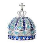 Elegant Crown Design Bejeweled Trinket Box Figurine Christmas keepsake Crafts