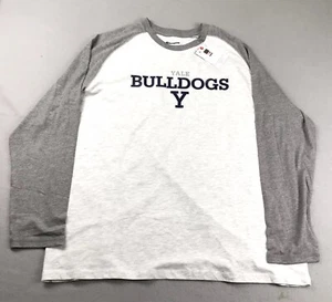 Yale Bulldogs Shirt Mens 2XL Gray Long Sleeves Pullover NCAA Tee NWT - Picture 1 of 12