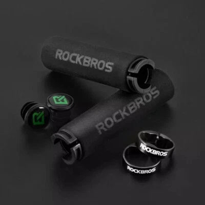 RockBros MTBBike Grips Goma Bicicleta Manillar Bloqueo Empuñaduras Aleación Esponja Negro Foto 1 de 4
