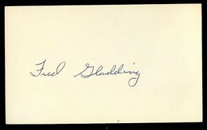 Fred Gladding d.2015 signed autograph auto 3x5 index card Baseball Player 9395