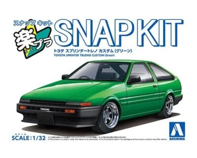 Aoshima 1/32 Toyota Sprinter Trueno Custom (Green) Snap Kit Plastic Model Kit - Immagine 1 di 4