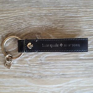 Kate Spade New York Black Keychain Ring Spade Charm Live Colorfully