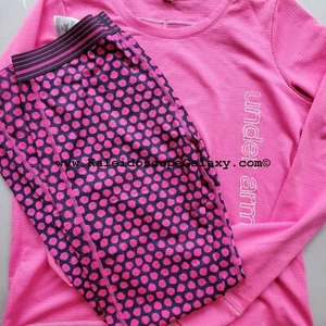 Under Armour Girls Extra Large XL Leggings & Long Sleeve Top Winter Pink Gray - Picture 1 of 3