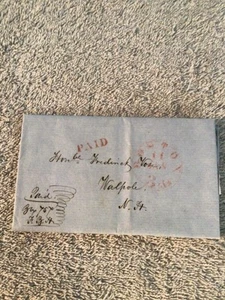 1842 Stampless Cover/Letter Boston MA to Walpole NH PAID Lawyer Business C#HM - Picture 1 of 3