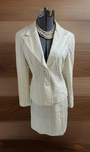 Nine West Skirt Suit Size 12 Fits Like 8 Two Piece Set Pockets Peak Lapel Exec - Picture 1 of 24