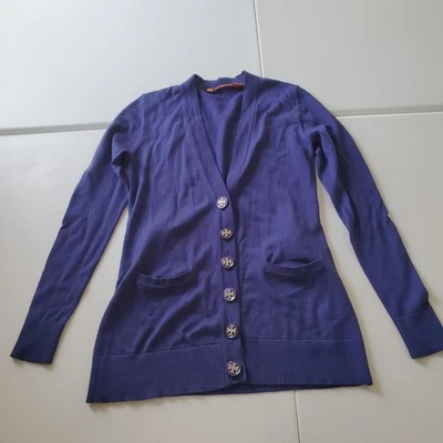 Tory Burch Sweater Womens Small Cardigan Wool Button Long Sleeve Logo Button - Image 1 of 4