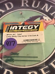 Integy T4047: Color Body Clip {4pc. X Green} For 1/18 Cars & Trucks NIP USA Ship