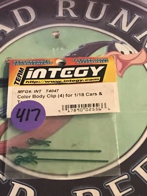 Integy T4047: Color Body Clip {4pc. X Green} For 1/18 Cars & Trucks NIP USA Ship - Image 1 of 2