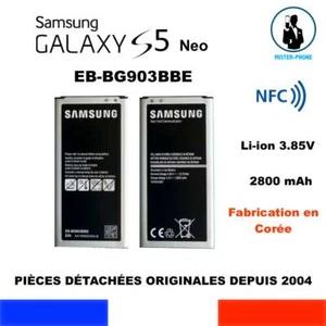 BATTERIE ORIGINE SAMSUNG S5 NEO EB-BG903BBE 2800mAh NFC SM-G903W SM-G903F OEM - Photo 1 sur 6